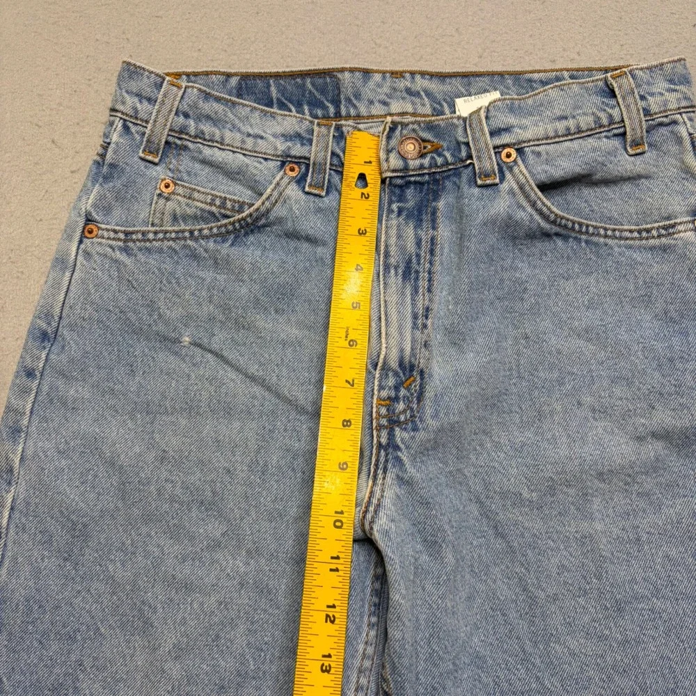Levi's Denim Shorts Mens 33 Blue 550 Relaxed Fit Vintage 90s Orange Tab Wash